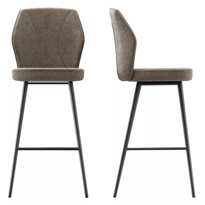 VARSOVIE │Tabouret H97 cm - Assise pivotante à 180° avec rappel│Tissus à choix