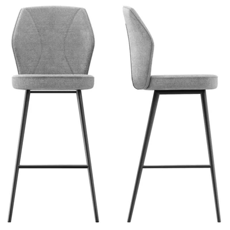 VARSOVIE │Tabouret H97 cm - Assise pivotante à 180° avec rappel│Tissus à choix