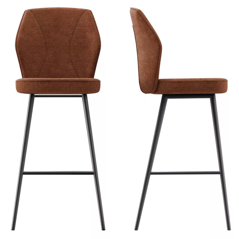 VARSOVIE │Tabouret H97 cm - Assise pivotante à 180° avec rappel│Tissus à choix