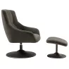 BILBAO EXPO│Fauteuil avec repose-pieds│Assise pivotante│Anthracite