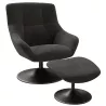 BILBAO EXPO│Fauteuil avec repose-pieds│Assise pivotante│Anthracite
