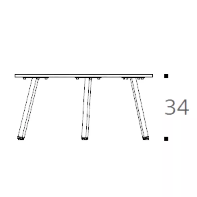 MEDIATOR EXPO│Table Basse H 34 X L70 cm│3 pieds métal noir│Chêne Nebraska