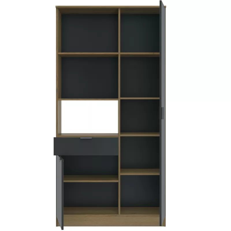 EDEN│Buffet haut 2 portes 1 tiroir│41x100xh200 cm│Anthracite