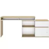 MODULA│Bureau Modulable étagères + porte│Blanc│130/203x45xh62/76 cm