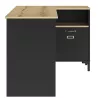 MANCHESTER│Bureau angle étagères + porte coulissante│Noir│136x48/88xh73 cm