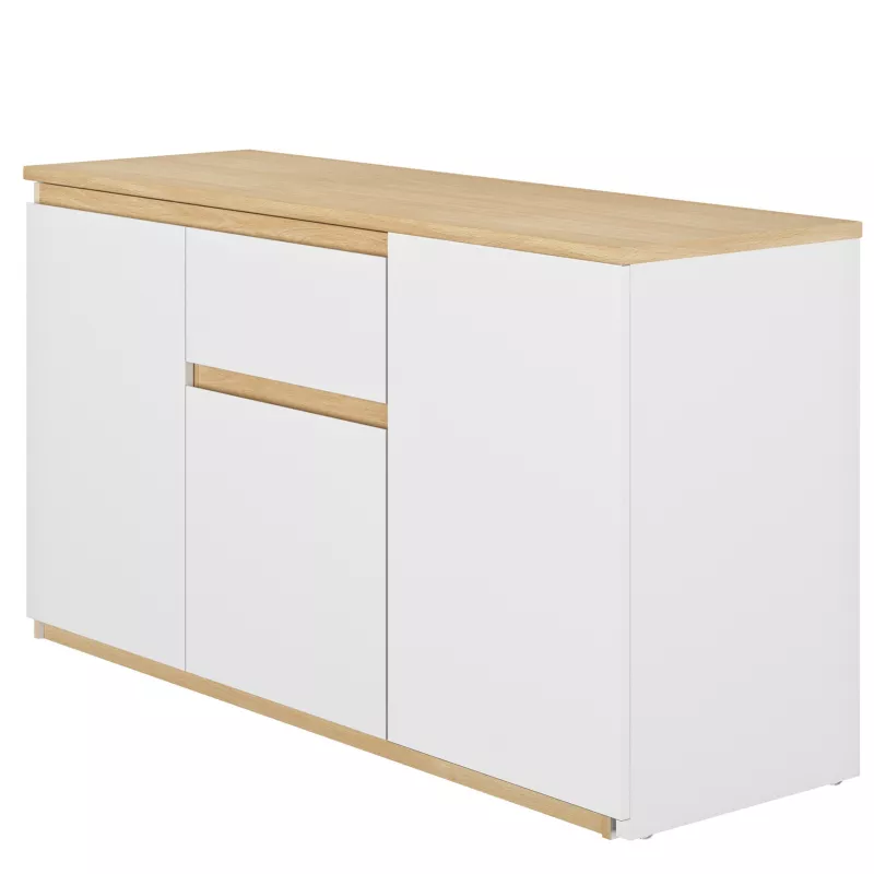 GIBRIL│Bureau pivotant Buffet│Blanc│133/136x45/55xh75 cm