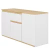GIBRIL│Bureau pivotant Buffet│Blanc│133/136x45/55xh75 cm
