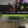 STREAM│Bureau gamer│Noir│167x60xh145 cm