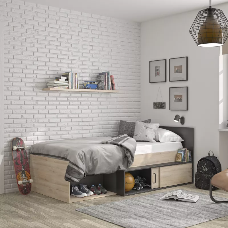 ERQUY│Lit enfants rangements│90x200 cm