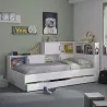 ERWAN│Lit enfant rangements│90x200 cm│Blanc