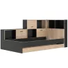 ERWAN│Lit enfant rangements│90x200 cm│Châtaignier naturel