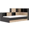 ERWAN│Lit enfant rangements│90x200 cm│Châtaignier naturel