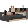 ERWAN│Lit enfant rangements│90x200 cm│Châtaignier naturel