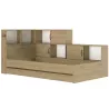 ERWAN│Lit enfant rangements│90x200 cm│Chêne artisan
