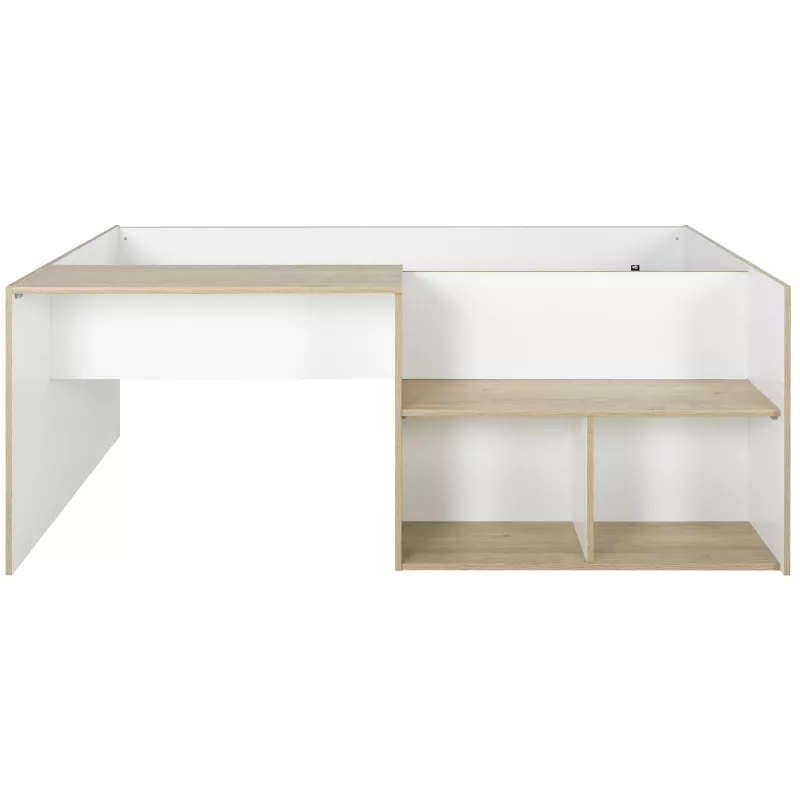OSCAR│Lit enfant rangements et bureau│90x190 cm│Châtaignier naturel