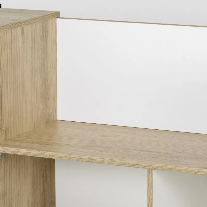 OSCAR│Lit enfant rangements et bureau│90x190 cm│Châtaignier naturel