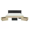 SWIVEL│Lit adultes rangements│140x190 cm│Châtaignier naturel-Noir