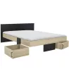 SWIVEL│Lit adultes rangements│140x190 cm│Châtaignier naturel-Noir