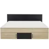 SWIVEL│Lit adultes rangements│160x200 cm│Châtaignier naturel-Noir