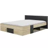 SWIVEL│Lit adultes rangements│160x200 cm│Châtaignier naturel-Noir