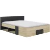 SWIVEL│Lit adultes rangements│160x200 cm│Châtaignier naturel-Noir