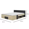 SWIVEL│Lit adultes rangements│160x200 cm│Châtaignier naturel-Noir