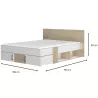 SWIVEL│Lit adultes rangements│140x200 cm│Châtaignier naturel-Blanc