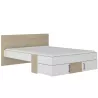 SWIVEL│Lit adultes rangements│140x200 cm│Châtaignier naturel-Blanc