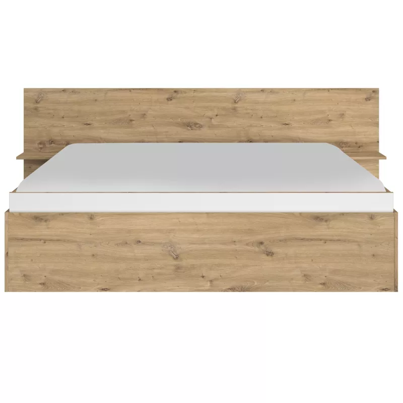 ANIS│Lit adultes rangements│160x200 cm│Chêne artisan-Blanc