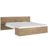 ANIS│Lit adultes rangements│160x200 cm│Chêne artisan-Blanc
