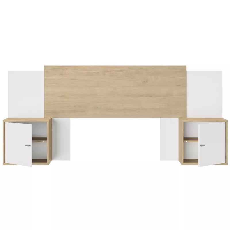 ALIX│Tête de lit│L246xh91 cm│Châtaignier naturel-Blanc