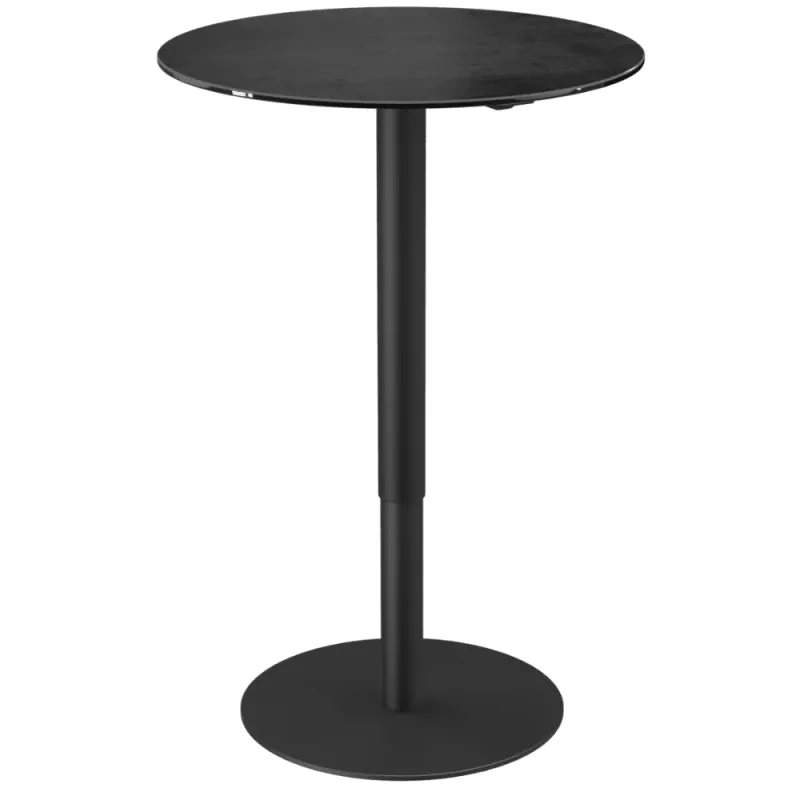ORLANDO LIFT EXPO│Table hauteur 76-110 cm ronde Ø 75 │Piètement acier laqué noir mat│Titane
