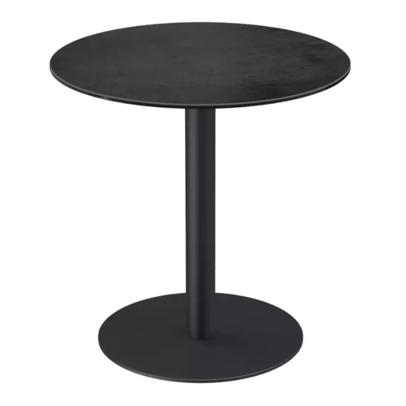 ORLANDO LIFT EXPO│Table hauteur 76-110 cm ronde Ø 75 │Piètement acier laqué noir mat│Titane