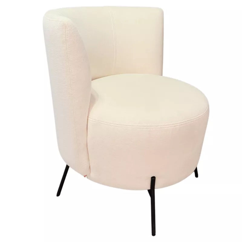 MOBITEC│Fauteuil tissu H76cm│Blanc cassé/Noir