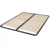 SOLEA│Lit adultes rangements│140x190 cm│Châtaignier naturel-Blanc