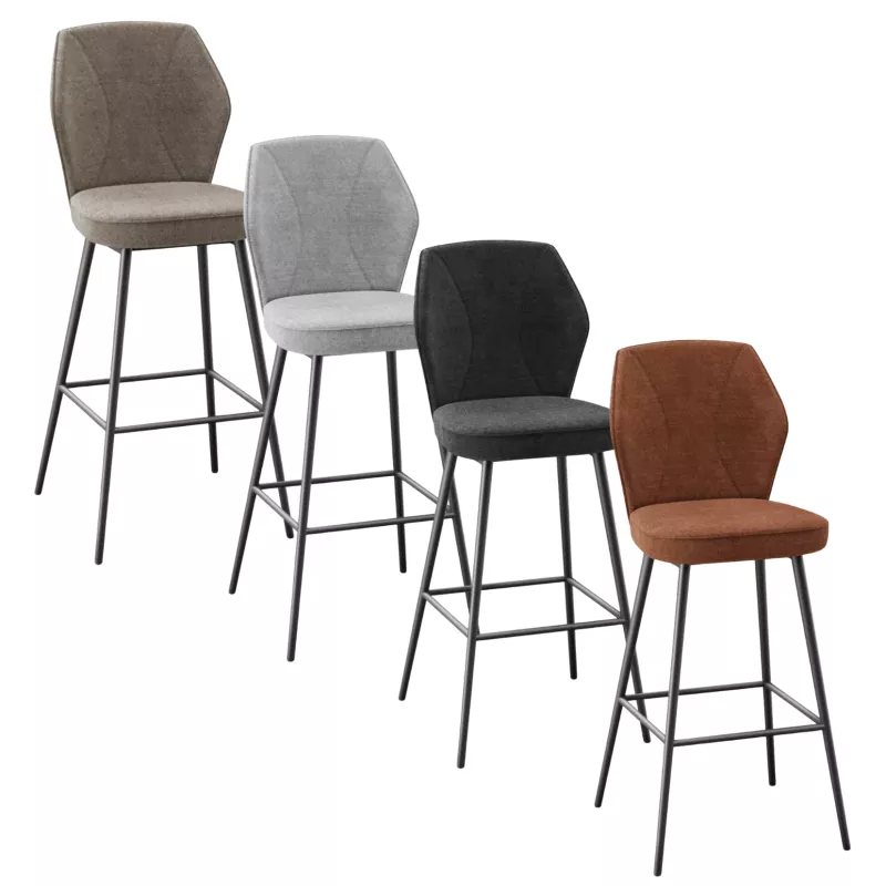 VARSOVIE │Tabouret H97 cm - Assise pivotante à 180° avec rappel│Tissus à choix