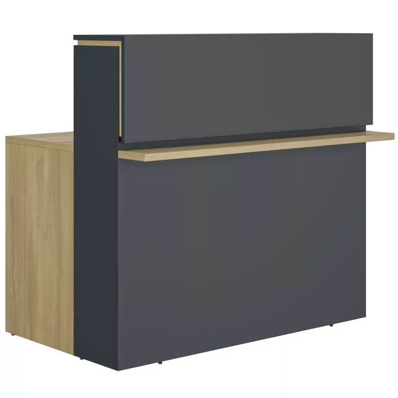ZOOM│Banque Accueil droite L 120cm - LED│Chêne du bocage