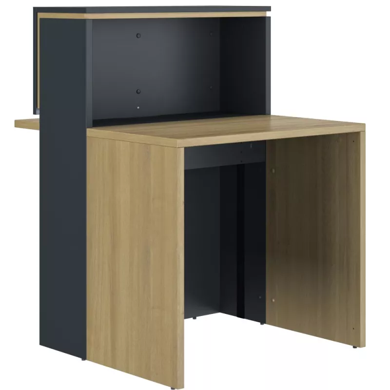 ZOOM│Banque Accueil droite L 80cm - LED│Chêne du bocage