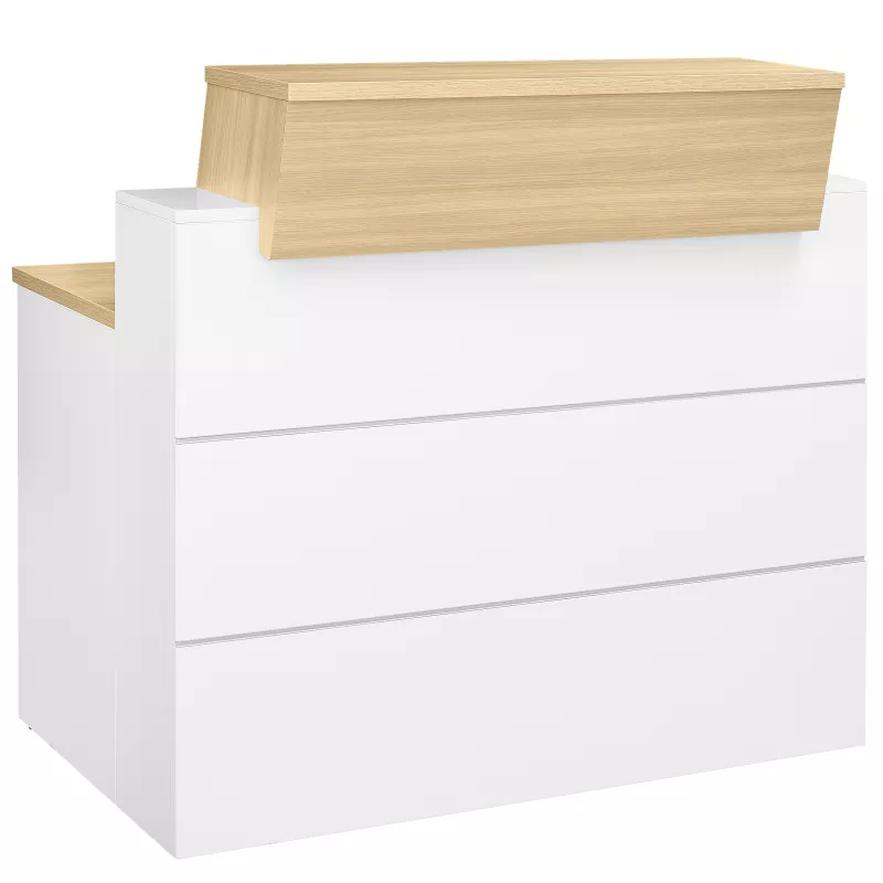 SUNDAY│Banque Accueil droite L 120cm│Chêne clair-Blanc