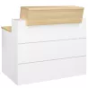 SUNDAY│Banque Accueil droite L 120cm│Chêne clair-Blanc