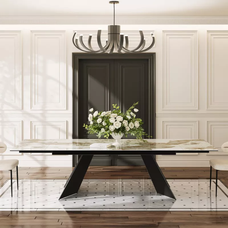 GOTHAM│Table extensible L 190-270 cm│Plateau céramique│Coloris à choix