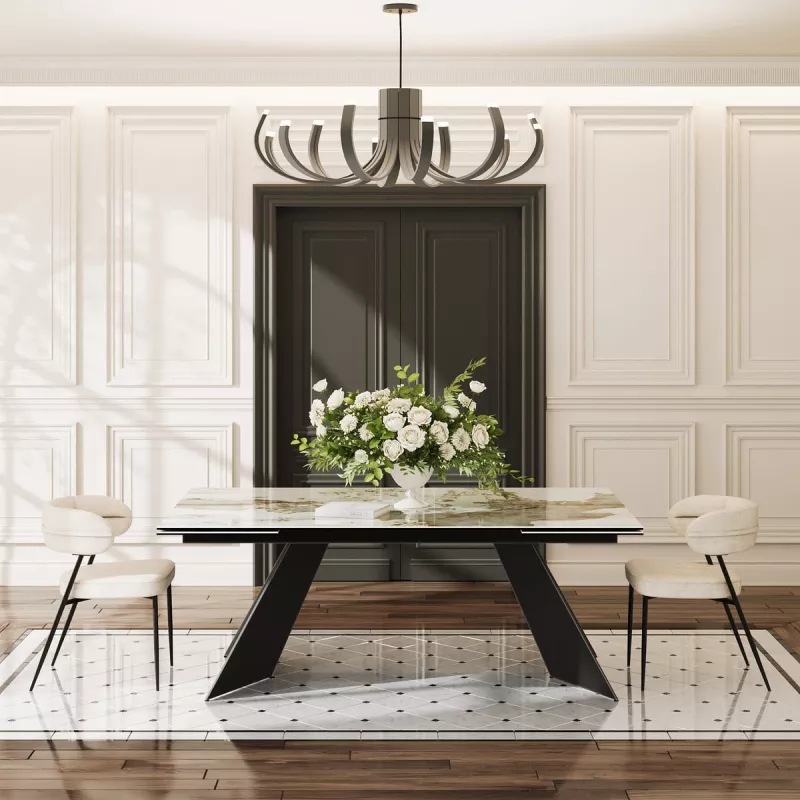 GOTHAM│Table extensible L 190-270 cm│Plateau céramique│Coloris à choix