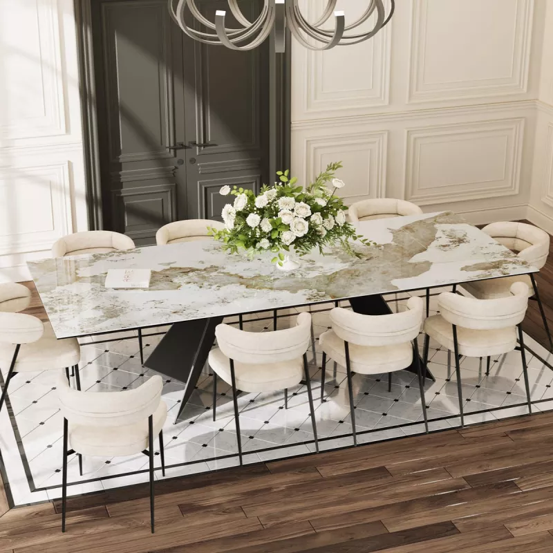 GOTHAM│Table extensible L 190-270 cm│Plateau céramique│Coloris à choix