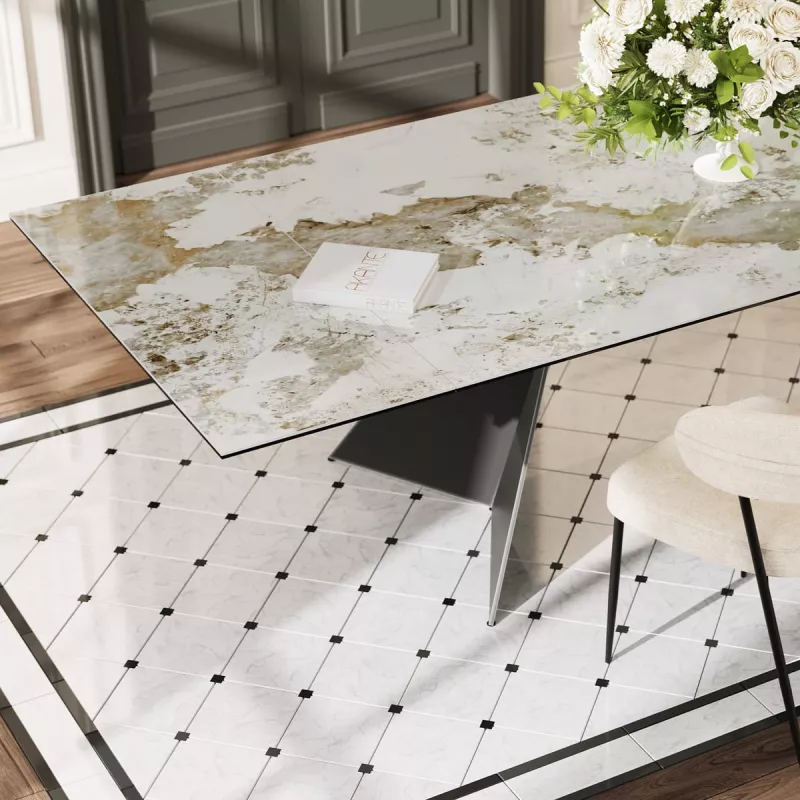 GOTHAM│Table extensible L 190-270 cm│Plateau céramique│Coloris à choix