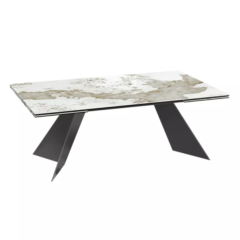 GOTHAM│Table extensible L 190-270 cm│Plateau céramique│Coloris à choix