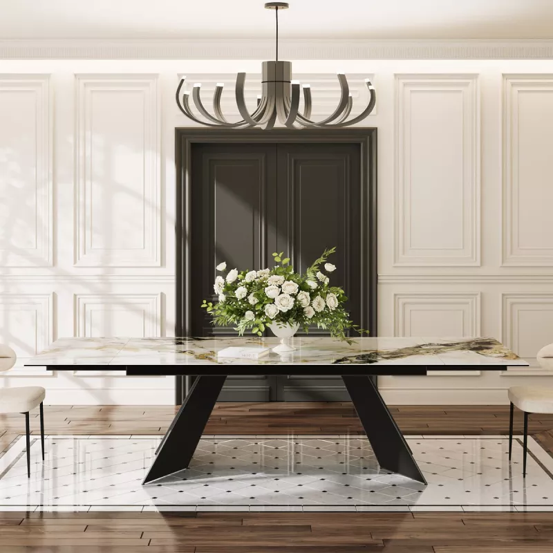GOTHAM│Table extensible L 190-270 cm│Plateau céramique│Coloris à choix