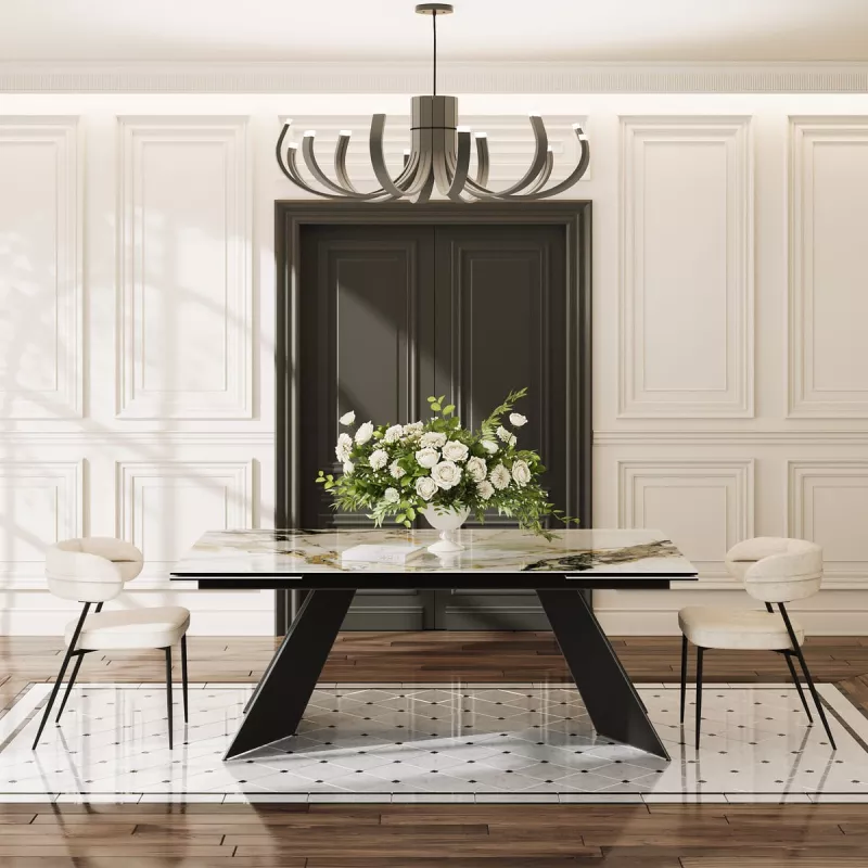 GOTHAM│Table extensible L 190-270 cm│Plateau céramique│Coloris à choix