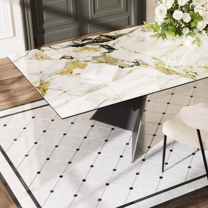 GOTHAM│Table extensible L 190-270 cm│Plateau céramique│Coloris à choix