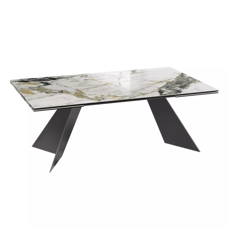 GOTHAM│Table extensible L 190-270 cm│Plateau céramique│Coloris à choix