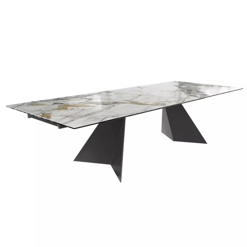 GOTHAM│Table extensible L 190-270 cm│Plateau céramique│Coloris à choix